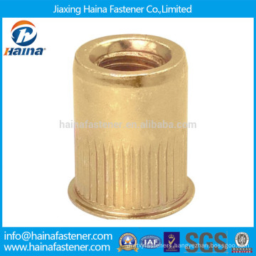 Zinc plated carbon steel ribbed series rivet nut